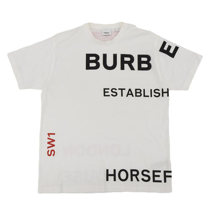 BURBERRY バーバリー 美品 コットン ホースフェリー プリント オーバーサイズ Tシャツ トップス メンズ ホワイト S BU5274EU00301 トップス S