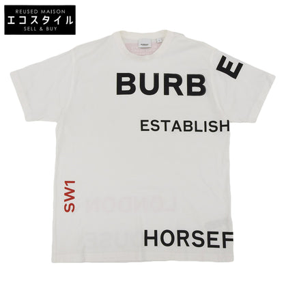 BURBERRY バーバリー 美品 コットン ホースフェリー プリント オーバーサイズ Tシャツ トップス メンズ ホワイト S BU5274EU00301 トップス S