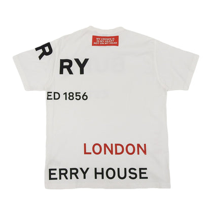 BURBERRY バーバリー 美品 コットン ホースフェリー プリント オーバーサイズ Tシャツ トップス メンズ ホワイト S BU5274EU00301 トップス S