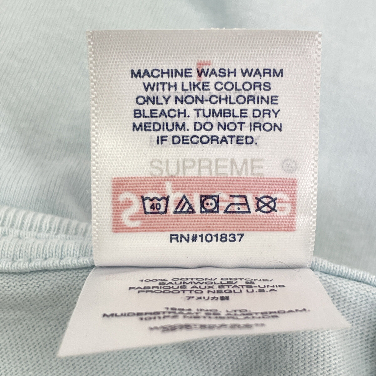 Supreme シュプリーム 23SS ﾗｲﾄﾌﾞﾙｰ Arabic Logo Tee トップス L