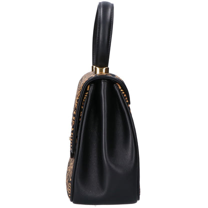 印傳屋 レザー キナート ターンロック フラップ ハンドバッグ