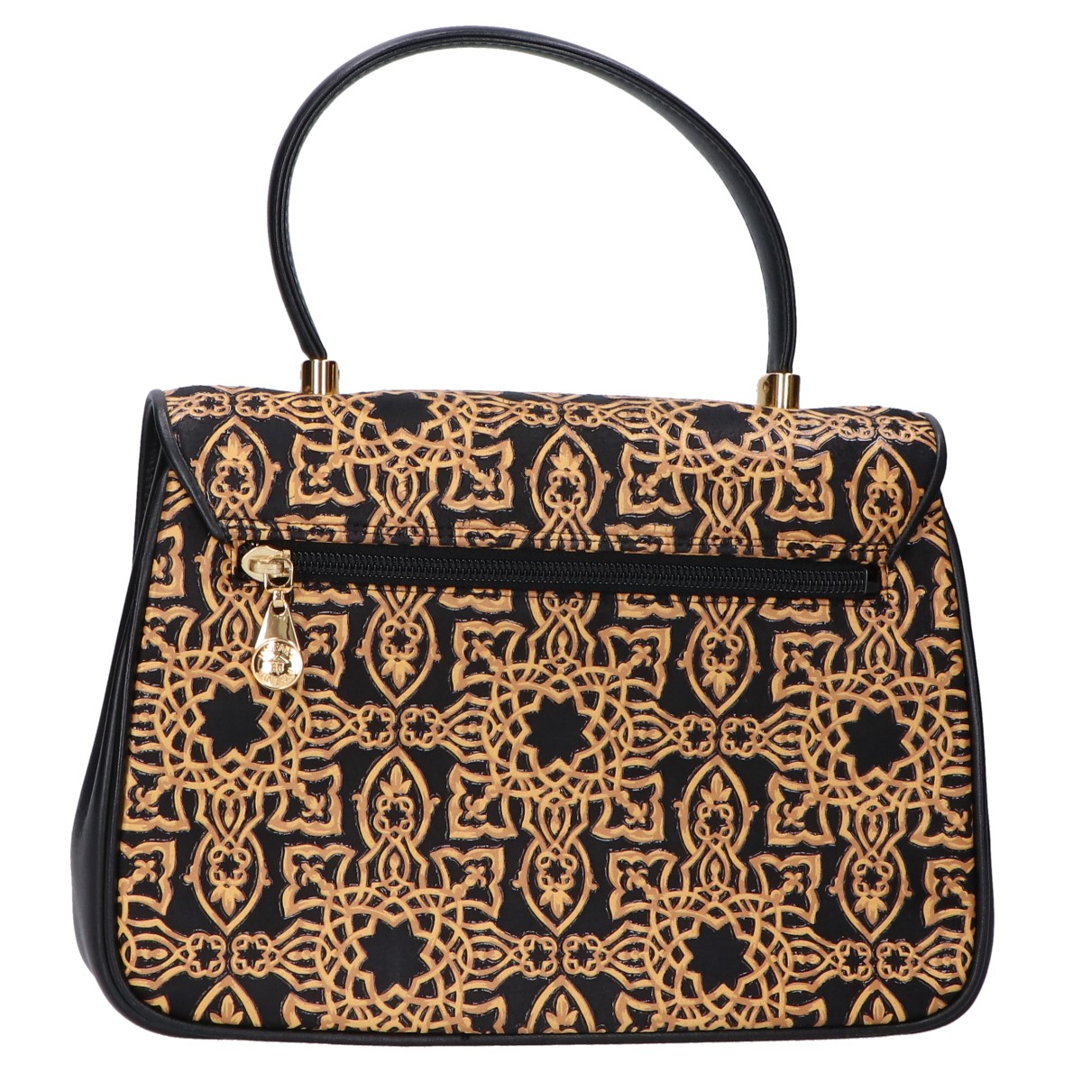 印傳屋 レザー キナート ターンロック フラップ ハンドバッグ