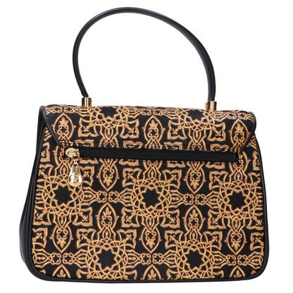 印傳屋 レザー キナート ターンロック フラップ ハンドバッグ