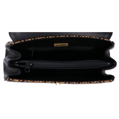 印傳屋 レザー キナート ターンロック フラップ ハンドバッグ