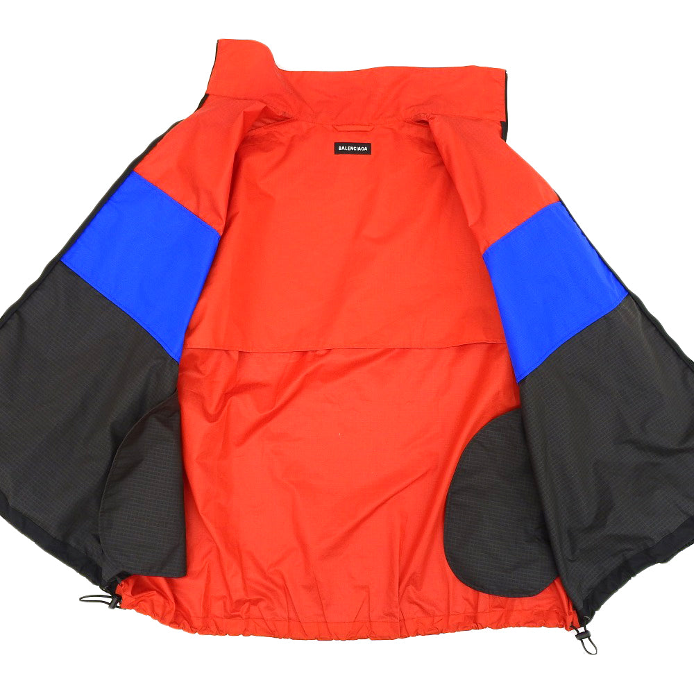 BALENCIAGA バレンシアガ 美品 ロゴプリント オーバーサイズ ジップアップ ポプリンジャケット メンズ マルチカラー 46 534317 ジャケット 46