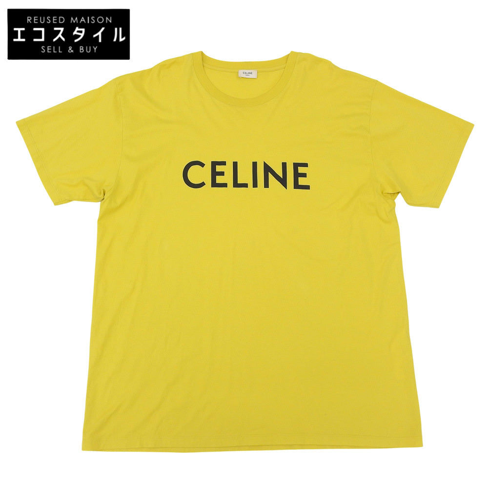 CELINE セリーヌ 美品 ロゴ Tシャツ トップス メンズ マスタード XXL 2X681501F トップス XXL