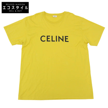 CELINE セリーヌ 美品 ロゴ Tシャツ トップス メンズ マスタード XXL 2X681501F トップス XXL