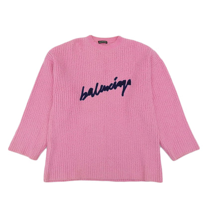 BALENCIAGA バレンシアガ Embroidered Logo Knit トップス メンズ ピンク S 628740 20AW トップス S