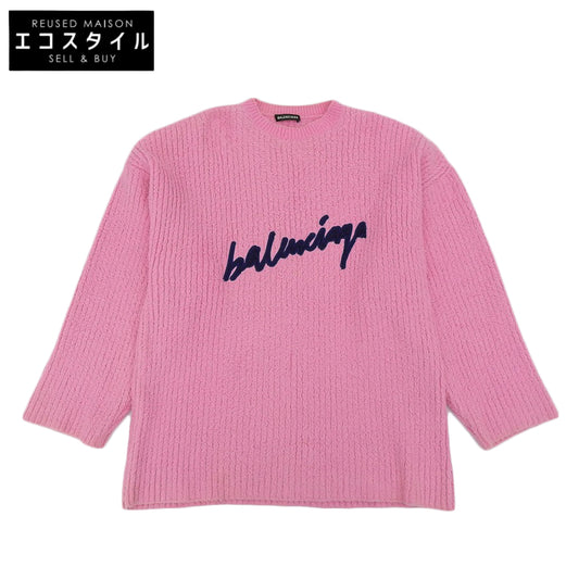BALENCIAGA バレンシアガ Embroidered Logo Knit トップス メンズ ピンク S 628740 20AW トップス S