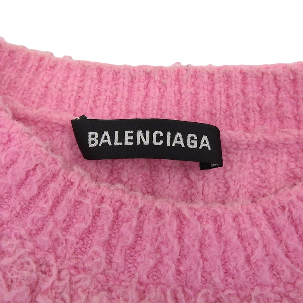 BALENCIAGA バレンシアガ Embroidered Logo Knit トップス メンズ ピンク S 628740 20AW トップス S