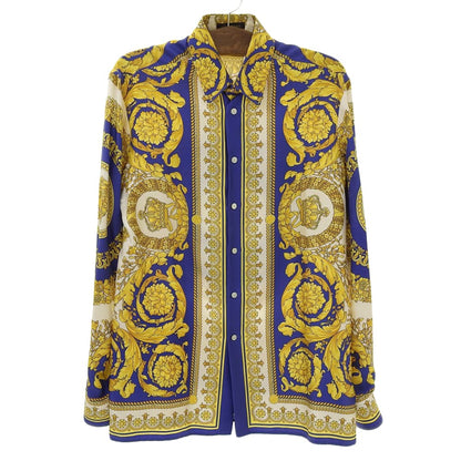 Versace ヴェルサーチ バロック柄 総柄 シルク シャツ トップス メンズ マルチカラー 40 A230628 トップス 40