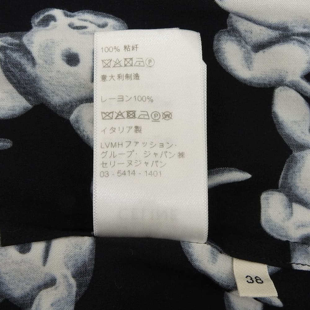 CELINE セリーヌ 総柄 犬 シャツ トップス メンズ ブラック/ホワイト 38 2C717307Q トップス 38