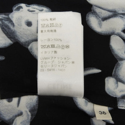 CELINE セリーヌ 総柄 犬 シャツ トップス メンズ ブラック/ホワイト 38 2C717307Q トップス 38