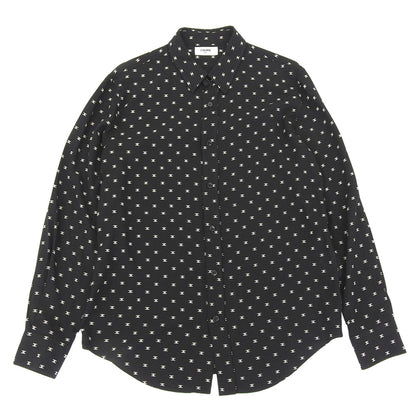 CELINE セリーヌ トリオンフ柄 ビスコース 長袖シャツ トップス メンズ ブラック 38 2C813387Z トップス 38