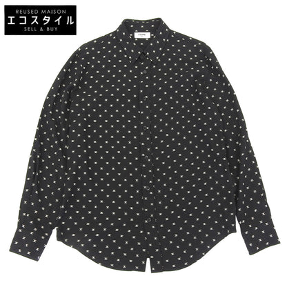 CELINE セリーヌ トリオンフ柄 ビスコース 長袖シャツ トップス メンズ ブラック 38 2C813387Z トップス 38