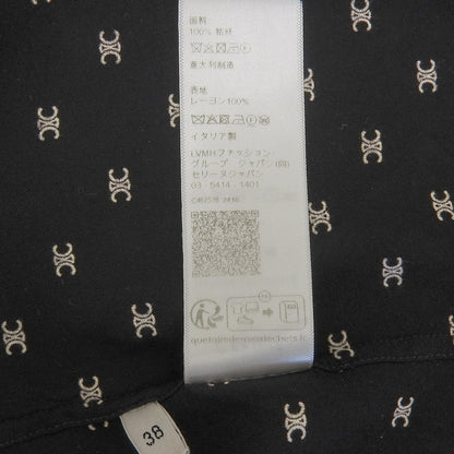 CELINE セリーヌ トリオンフ柄 ビスコース 長袖シャツ トップス メンズ ブラック 38 2C813387Z トップス 38