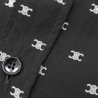 CELINE セリーヌ トリオンフ柄 ビスコース 長袖シャツ トップス メンズ ブラック 38 2C813387Z トップス 38