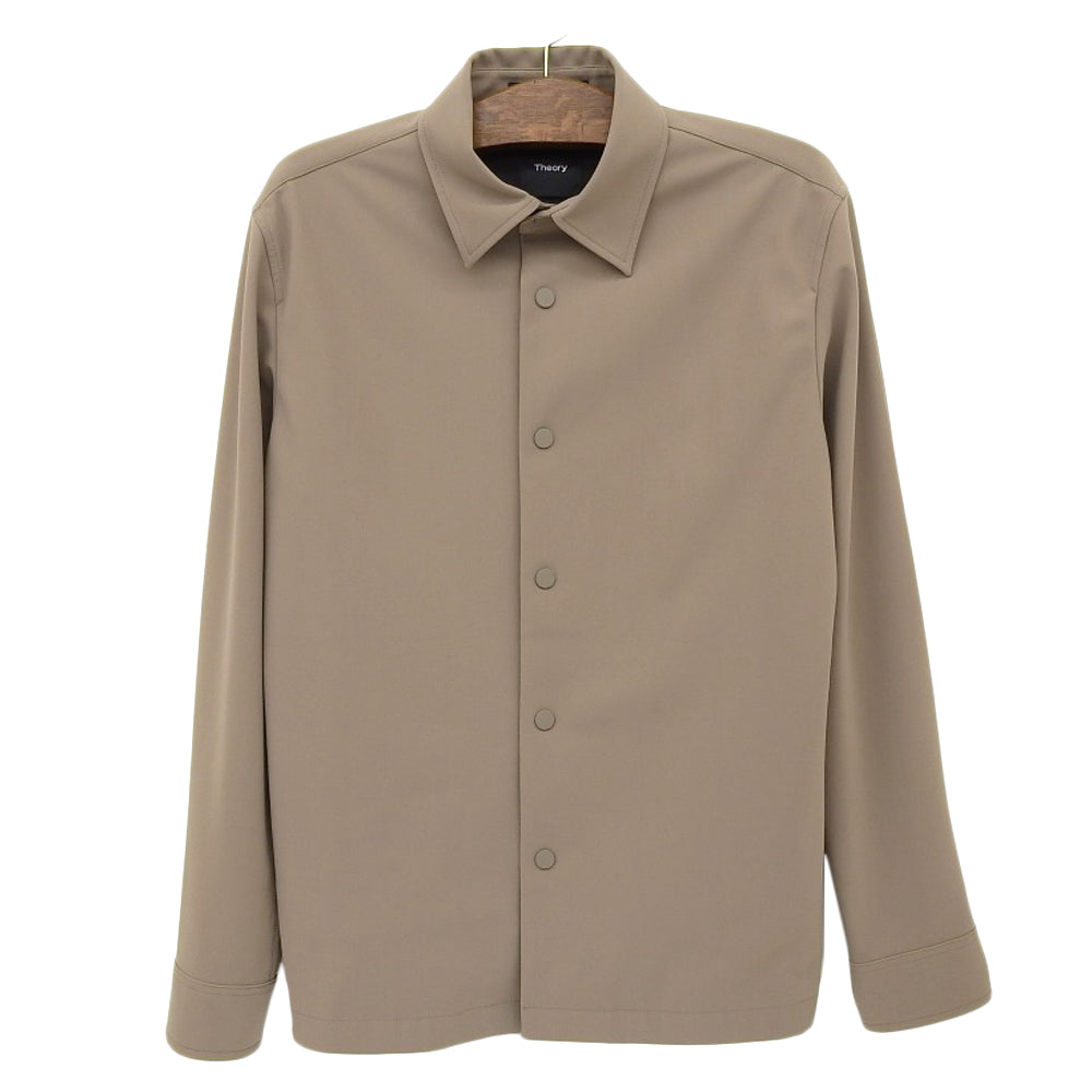 Theory セオリー 美品 フェザー プレシジョン ポンチ スナップ オーバー シャツ ブルゾン ジャケット メンズ ベージュ M 25年 ジャケット M