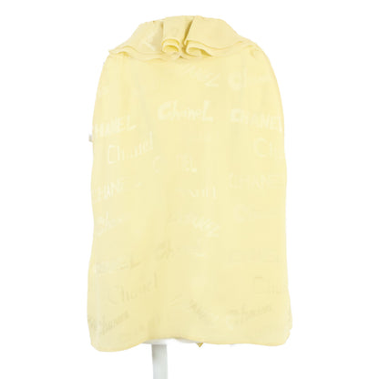 CHANEL シャネル 美品 22SS P72306V63957 シルク ロゴ総柄 ノースリーブ フリル ブラウス 40