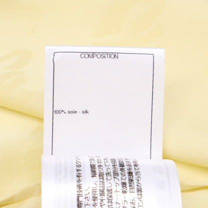 CHANEL シャネル 美品 22SS P72306V63957 シルク ロゴ総柄 ノースリーブ フリル ブラウス 40