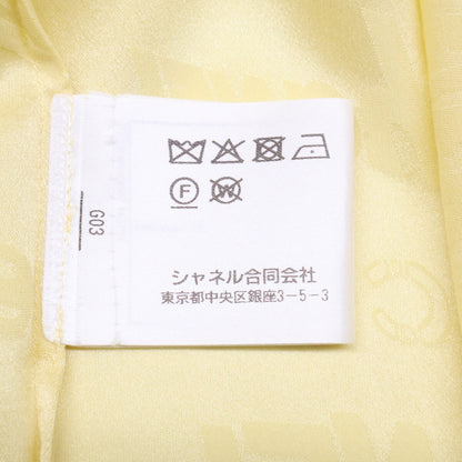 CHANEL シャネル 美品 22SS P72306V63957 シルク ロゴ総柄 ノースリーブ フリル ブラウス 40