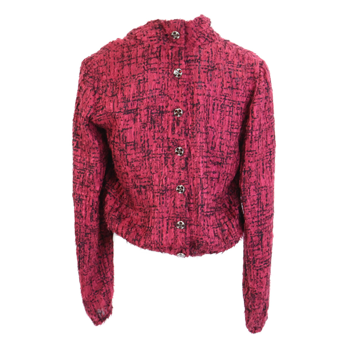 CHANEL シャネル 22AW P73159V64621 ツイードシルク ボウタイ バックボタン ブラウス トップス 36