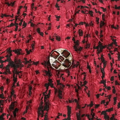 CHANEL シャネル 22AW P73159V64621 ツイードシルク ボウタイ バックボタン ブラウス トップス 36