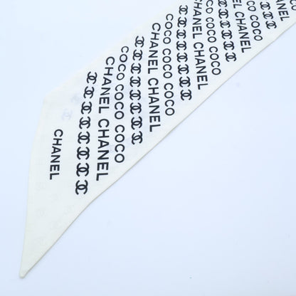 CHANEL シャネル 美品 25SS シルク ココマーク＆ロゴ ツイリー スカーフ