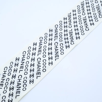 CHANEL シャネル 美品 25SS シルク ココマーク＆ロゴ ツイリー スカーフ