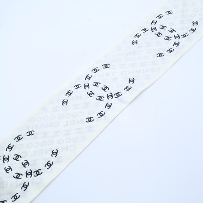 CHANEL シャネル 美品 25SS シルク ココマーク＆ロゴ ツイリー スカーフ