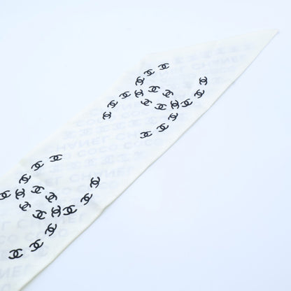 CHANEL シャネル 美品 25SS シルク ココマーク＆ロゴ ツイリー スカーフ