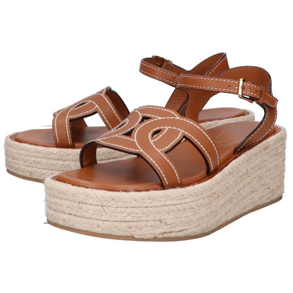 TOD'S トッズ 美品 XXW17L0IJ00MIDS410 厚底 ロゴ ケイト ウェッジサンダル サンダル 36