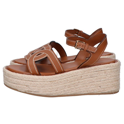 TOD'S トッズ 美品 XXW17L0IJ00MIDS410 厚底 ロゴ ケイト ウェッジサンダル サンダル 36