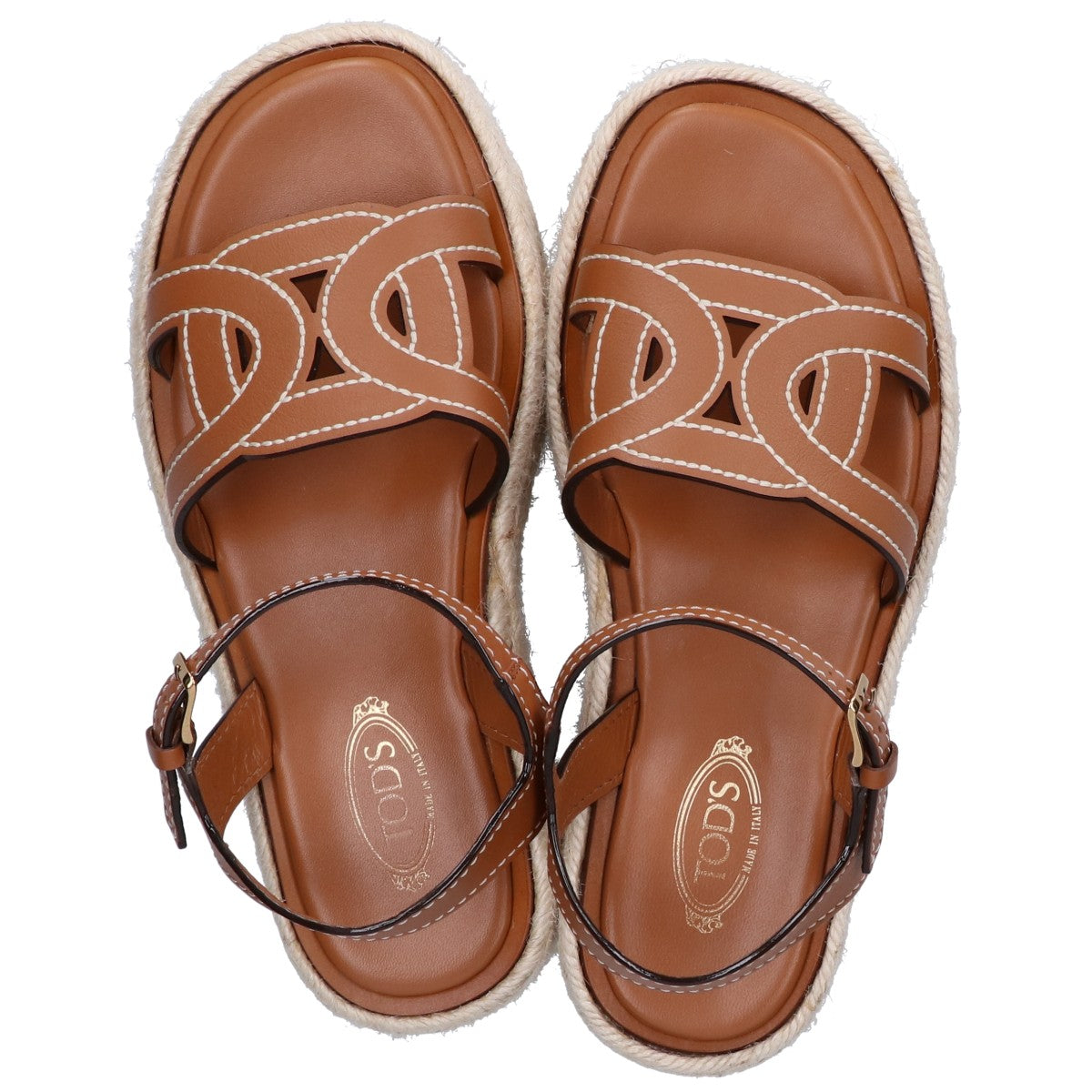 TOD'S トッズ 美品 XXW17L0IJ00MIDS410 厚底 ロゴ ケイト ウェッジサンダル サンダル 36