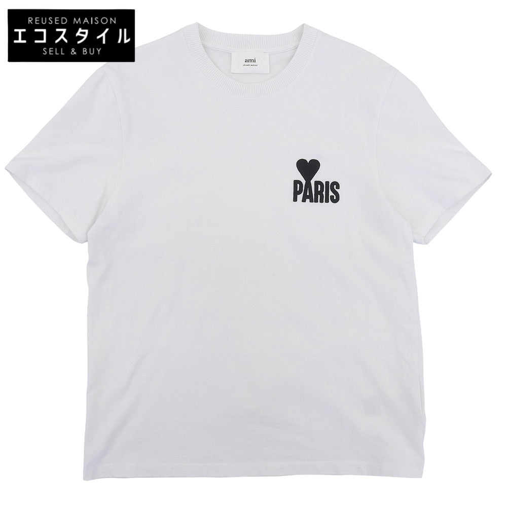 AMI PARIS アミパリス 美品 PARIS ADC TSHIRT BRANC Tシャツ トップス レディース 白 ホワイト L トップス L