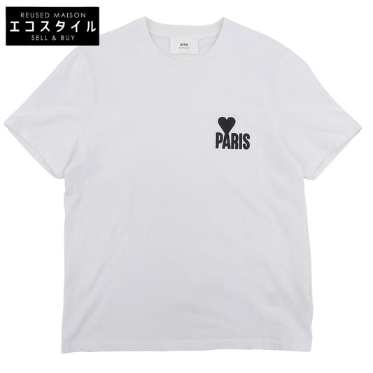AMI PARIS アミパリス 美品 PARIS ADC TSHIRT BRANC Tシャツ トップス レディース 白 ホワイト L トップス L