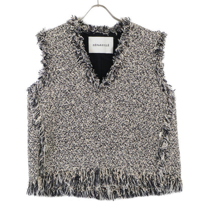 DPAREILL デパリエ B1131AFV003 ﾌﾞﾗｯｸ×ﾎﾜｲﾄ ﾂｲｰﾄﾞ ﾍﾞｽﾄ ベスト 38