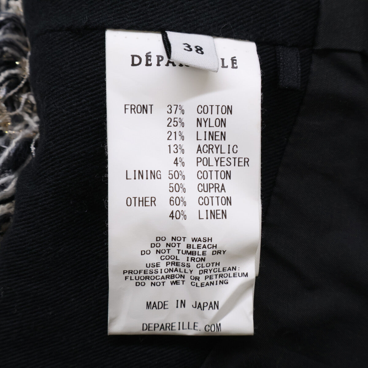 DPAREILL デパリエ B1131AFV003 ﾌﾞﾗｯｸ×ﾎﾜｲﾄ ﾂｲｰﾄﾞ ﾍﾞｽﾄ ベスト 38