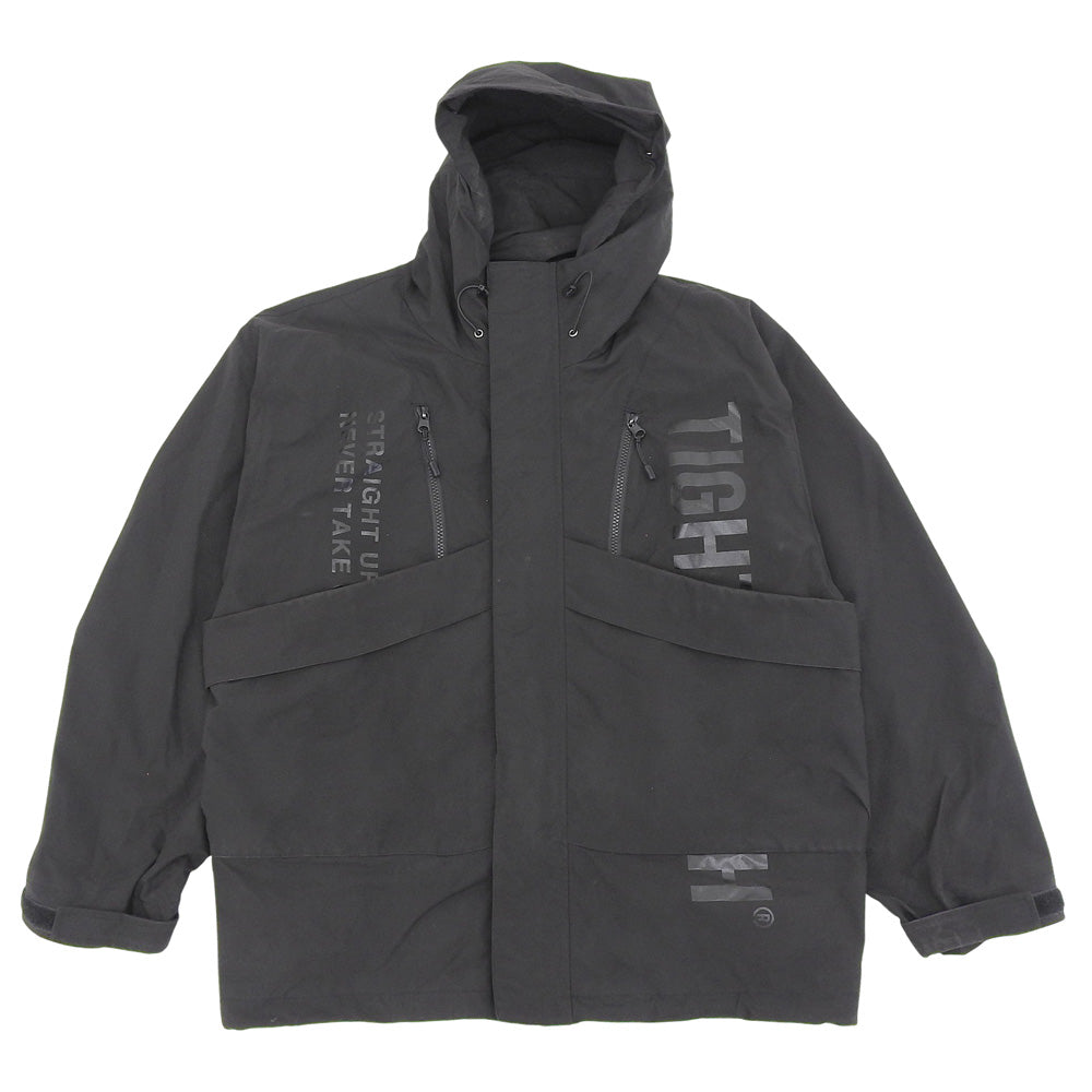 TIGHTBOOTH タイトブース ポリエステル×ナイロン オーバーサイズ フーディ ジャケット メンズ ブラック L 24AW ジャケット L