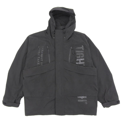 TIGHTBOOTH タイトブース ポリエステル×ナイロン オーバーサイズ フーディ ジャケット メンズ ブラック L 24AW ジャケット L