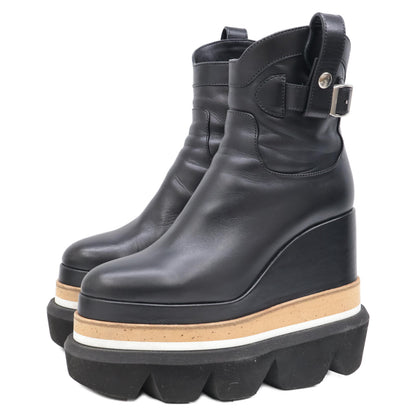 sacai サカイ 21-05618 カウハイド プラットフォームウェッジブーツ シューズ 36