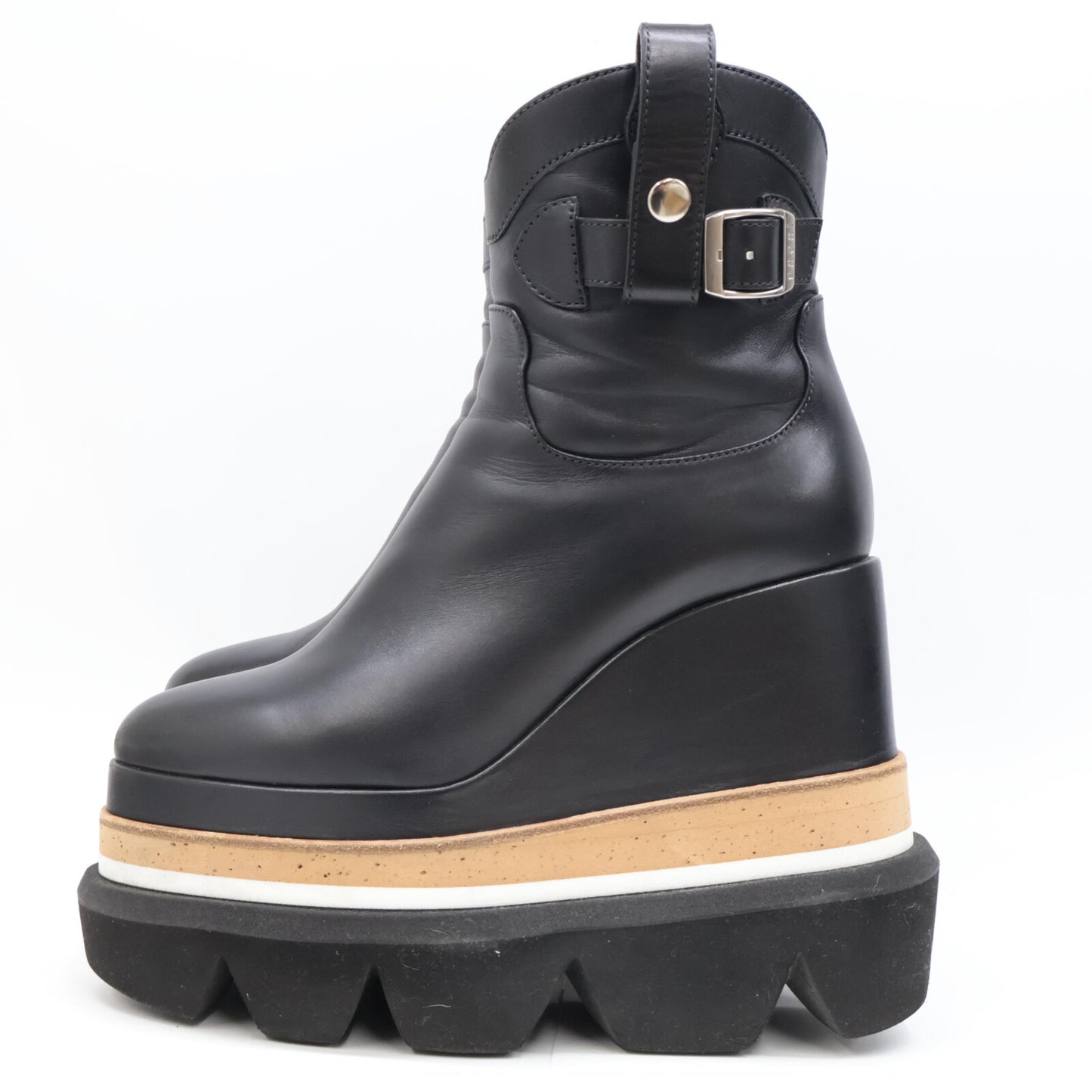 sacai サカイ 21-05618 カウハイド プラットフォームウェッジブーツ シューズ 36