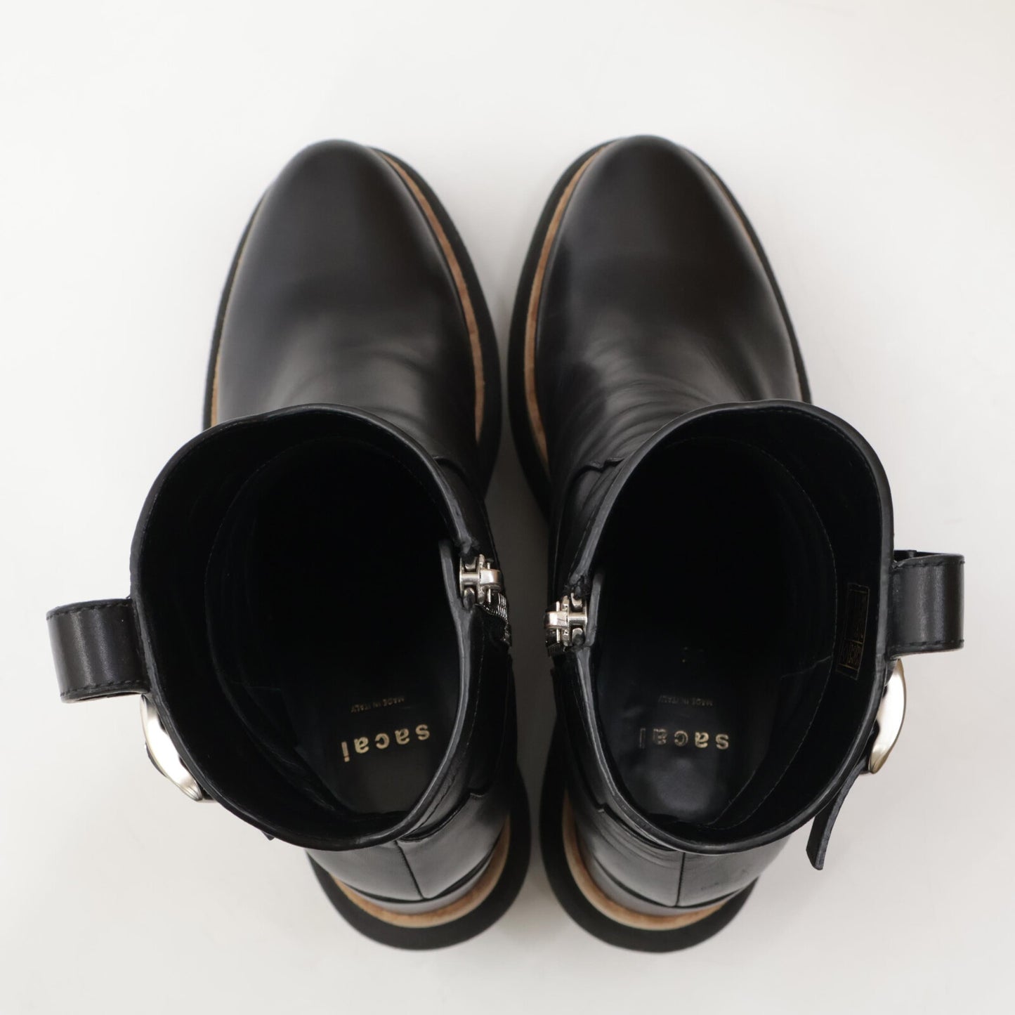 sacai サカイ 21-05618 カウハイド プラットフォームウェッジブーツ シューズ 36