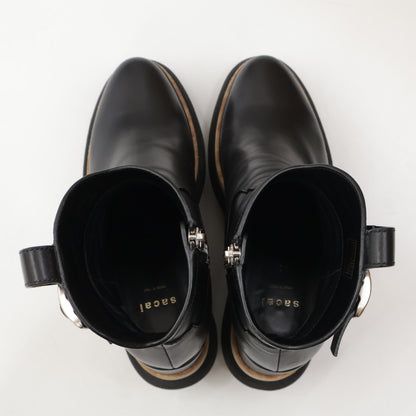 sacai サカイ 21-05618 カウハイド プラットフォームウェッジブーツ シューズ 36
