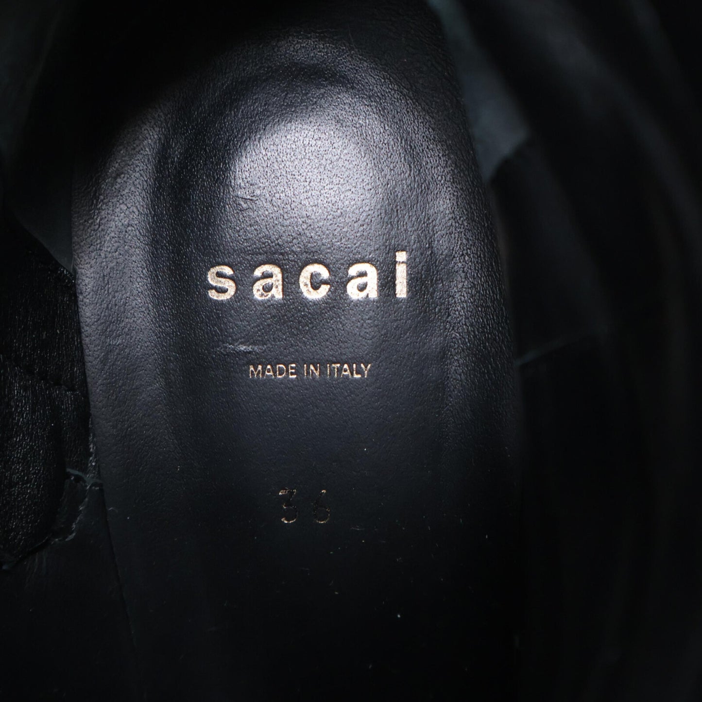 sacai サカイ 21-05618 カウハイド プラットフォームウェッジブーツ シューズ 36