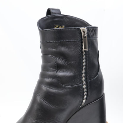 sacai サカイ 21-05618 カウハイド プラットフォームウェッジブーツ シューズ 36