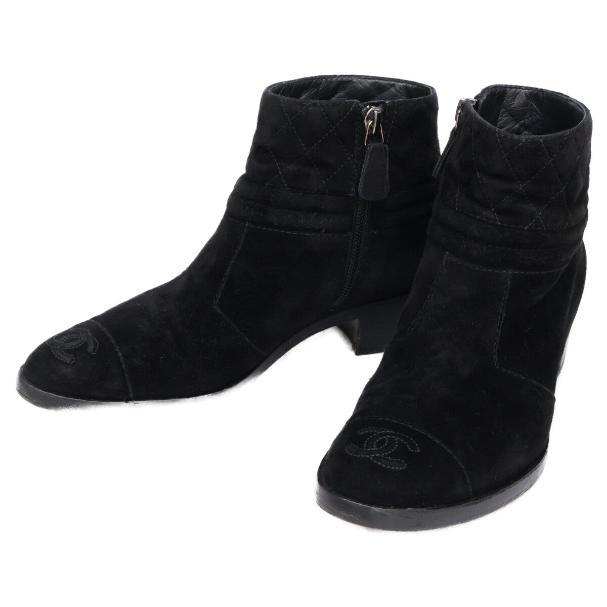 CHANEL シャネル 15A G31040 ココマーク スエード ショート シューズ 36 1/2