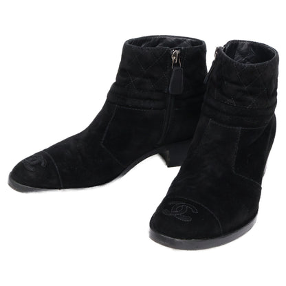 CHANEL シャネル 15A G31040 ココマーク スエード ショート シューズ 36 1/2