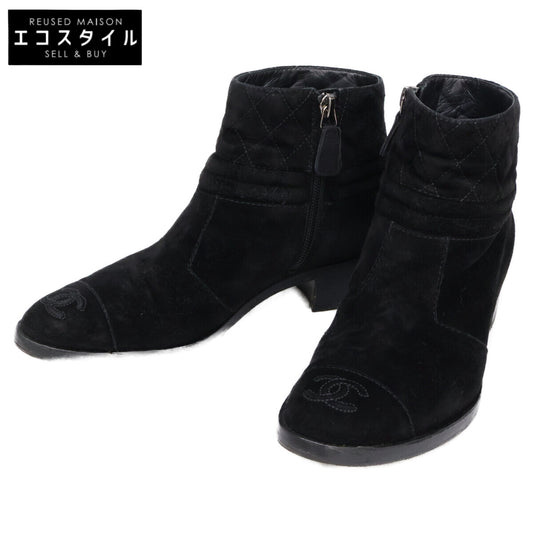 CHANEL シャネル 15A G31040 ココマーク スエード ショート シューズ 36 1/2