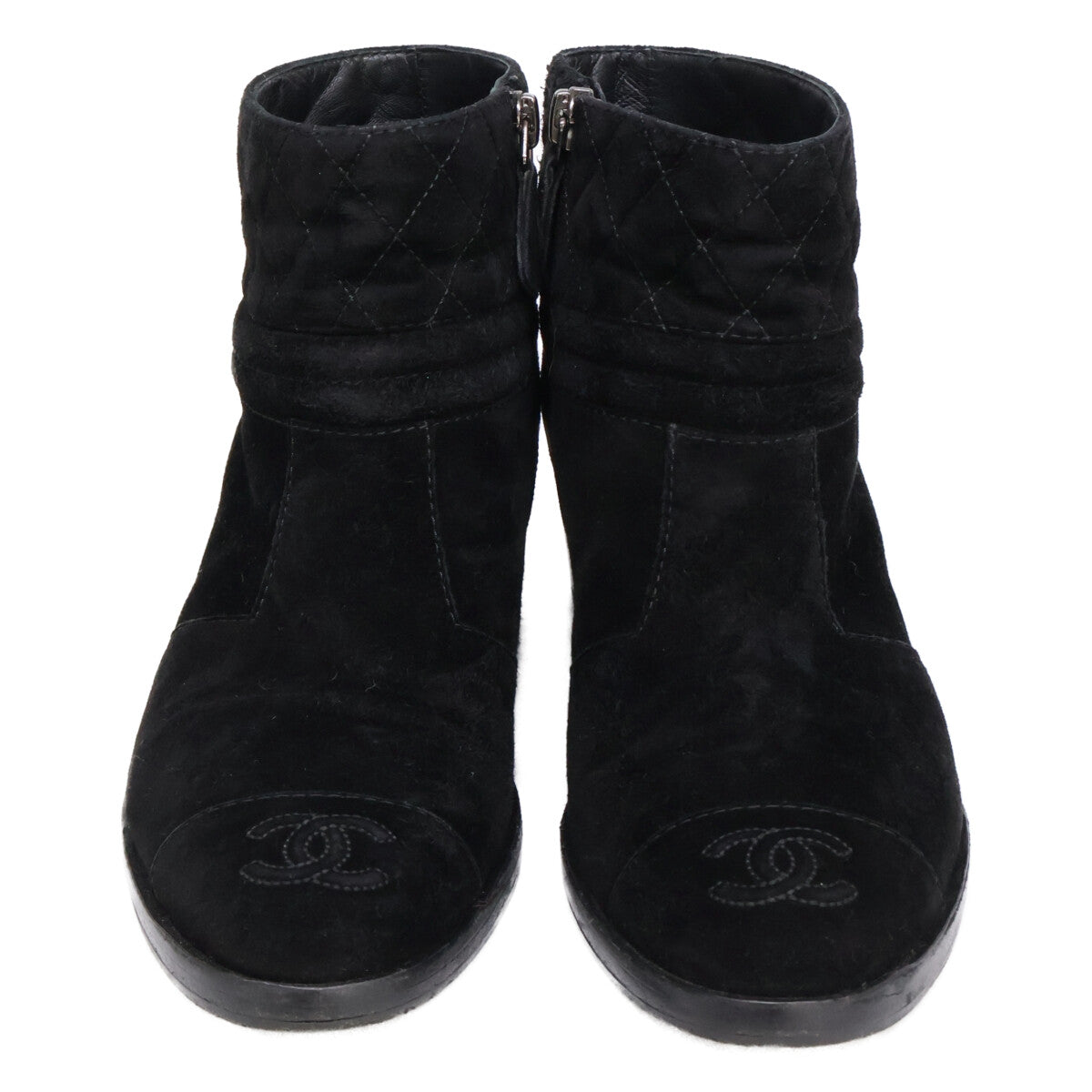 CHANEL シャネル 15A G31040 ココマーク スエード ショート シューズ 36 1/2